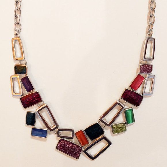 Art Deco Colorful Necklace & Earrings - Picture 3 of 3
